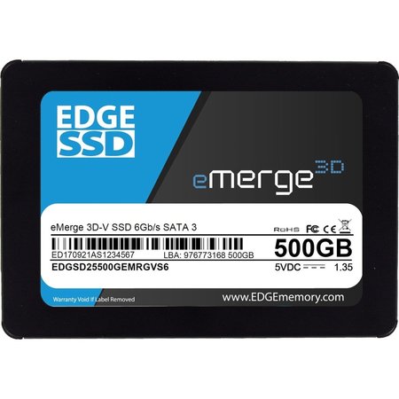 EDGE MEMORY 500Gb 2.5 Emerge 3D-V Ssd - Sata 6Gb/S PE255046